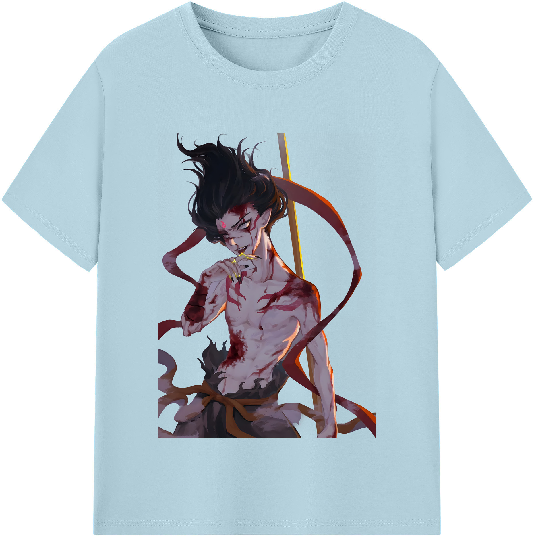 （画像用） Ne Zha 2 ナタ 魔童の大暴れ 綿100％半袖Tシャツ（フロントプリント）